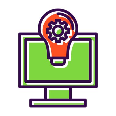 vites vektör illüstrasyon tasarımlı bilgisayar ekranı