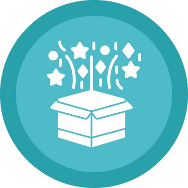 Sihirli kutu simgesi, vektör illüstrasyonu basit tasarım