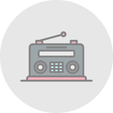 Retro radyo ikonu. Basit vektör illüstrasyonu