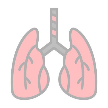 akciğerler web simgesi basit illüstrasyon 