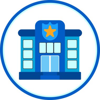 Polis karakolu web simgesi, vektör illüstrasyonu 