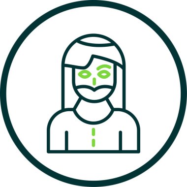 Sakallı kadın simgesi, vektör illüstrasyonu