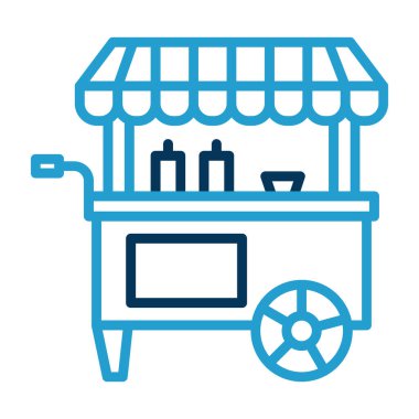 Basit yemek arabası simgesi, vektör illüstrasyonu