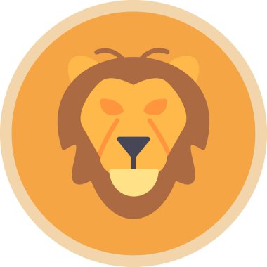 Aslan başı simgesi, vektör illüstrasyonu basit tasarım