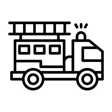 İtfaiye aracı web vektör simgesi 