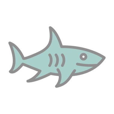 köpek balığı web simgesi, vektör çizim 