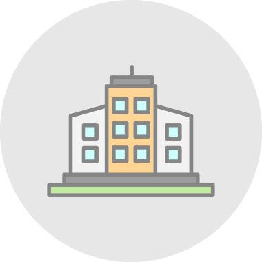 bina simgesi, basit vektör illüstrasyonu