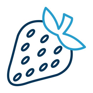 Çilek simgesi, vektör illüstrasyonu basit tasarım