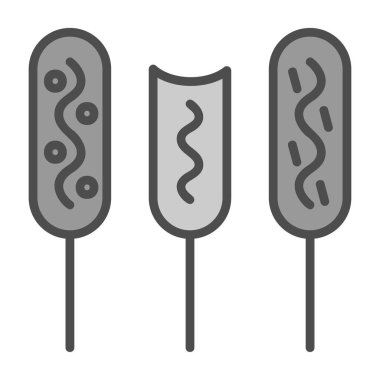 sosis simgesi, çizgi ve katı biçim