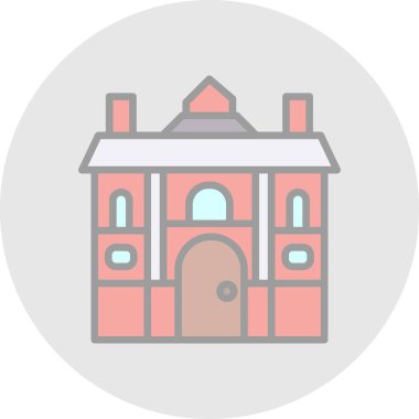 Bina. Web simgesi basit illüstrasyon