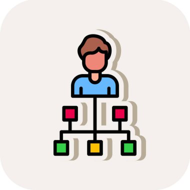 Yönetimin düz simgesinin vektör illüstrasyonu 