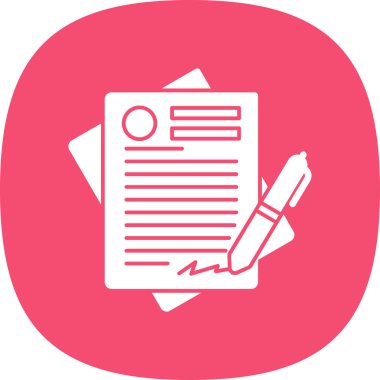 Sözleşme belgeleri web simgesi, vektör illüstrasyonu