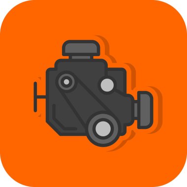 araba motoru simgesi, vektör illüstrasyonu basit tasarım