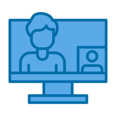 Masaüstü ve adam olan bilgisayar