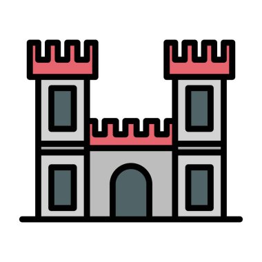 castle icon, vector illustration simple design