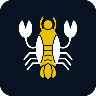 Istakoz simgesi, basit vektör illüstrasyonu             