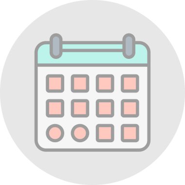 Takvim simgesi, vektör illüstrasyonu basit tasarım