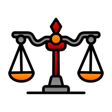 Adalet Ölçekleri simgesi web basit illüstrasyon