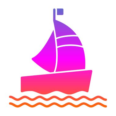 tekne ikonu vektör illüstrasyonu 