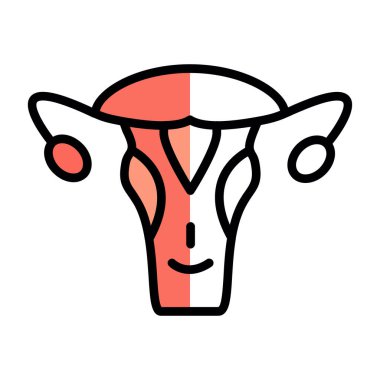Rahim anatomisi simgesinin vektör çizimi