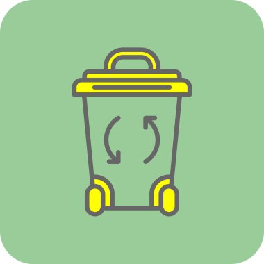 Çöp Kutusu simgesi, vektör illüstrasyonu basit tasarım