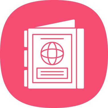 Basit Pasaport simgesi vektör illüstrasyonu