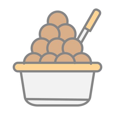 Köfteli kase, vektör çizimi 