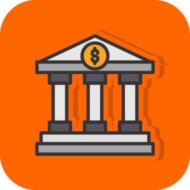 Banka bina simgesini, basit vektör çizim 