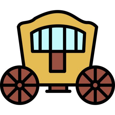 Carriage düz simgesinin vektör illüstrasyonu