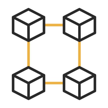 Blockchain simgesi, vektör illüstrasyonu basit tasarım