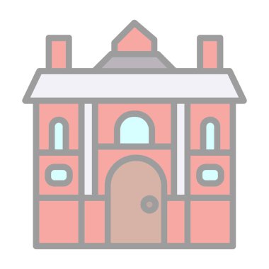 Bina. Web simgesi basit illüstrasyon