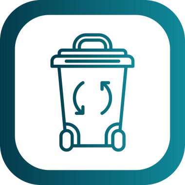 Çöp Kutusu simgesi, vektör illüstrasyonu basit tasarım