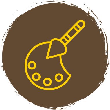 Palet boyama ve boya fırçası simgesi, vektör illüstrasyonu