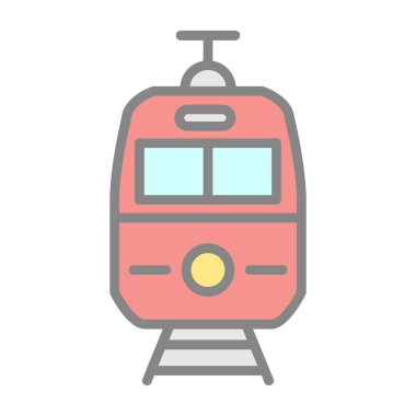 tren simgesi, vektör illüstrasyonu basit tasarım