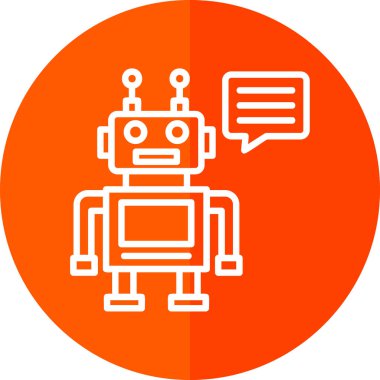 yapay zeka robot simgesi, vektör illüstrasyonu