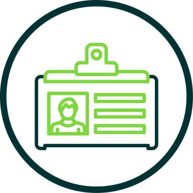 Kimlik kartı web simgesi, vektör illüstrasyonu 