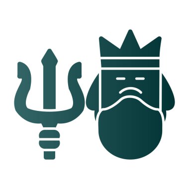 Poseidon simgesi. Mitoloji ikonu elementi. Web sitesi tasarımı ve geliştirilmesi için ince çizgi simgesi