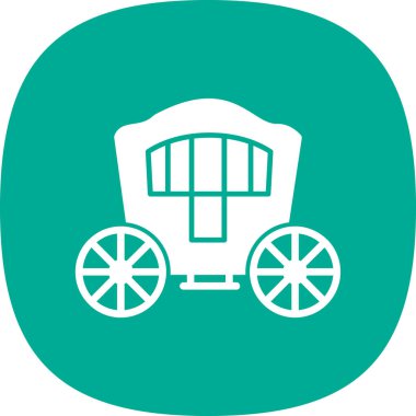 Carriage düz simgesinin vektör illüstrasyonu