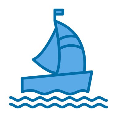 tekne ikonu vektör illüstrasyonu 