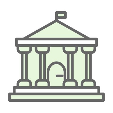 Parlamento binası simgesi, vektör illüstrasyonu basit tasarım