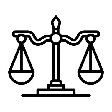 Adalet Ölçekleri simgesi web basit illüstrasyon