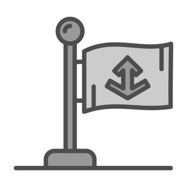 Basit bayrak vektör çizgisi simgesi 