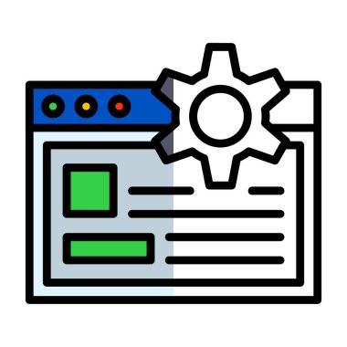 seo ve geliştirme düz çizgi simgeleri