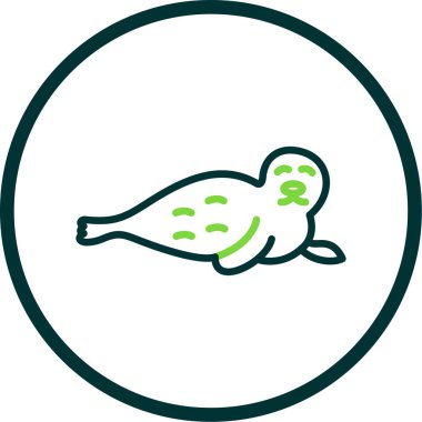 şirin fok simgesi, vektör illüstrasyonu