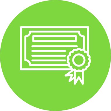 Sertifika simgesi, eğitim konsepti, vektör illüstrasyonu
