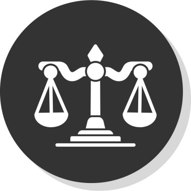 Adalet ve hukuk simgesi, vektör illüstrasyonu