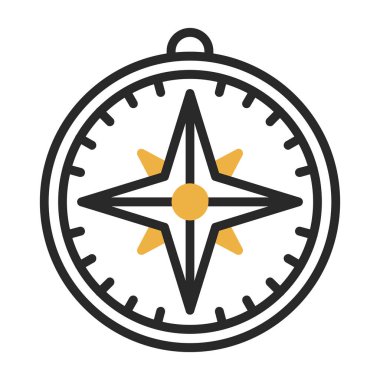 pusula düz simgesi, vektör illüstrasyon tasarımı