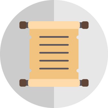 Parşömen simgesi, vektör illüstrasyonu basit tasarım