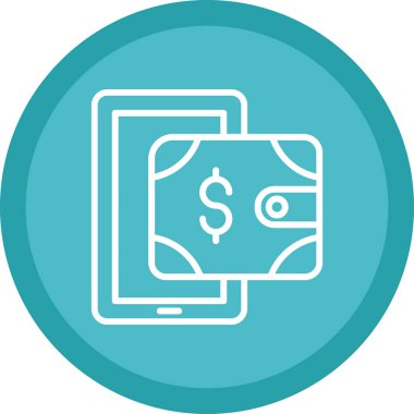 dijital cüzdan simgesi, vektör illüstrasyonu basit tasarım