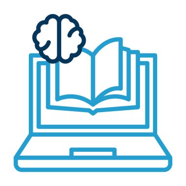 Kitap ve kitap vektör illüstrasyonlu beyin